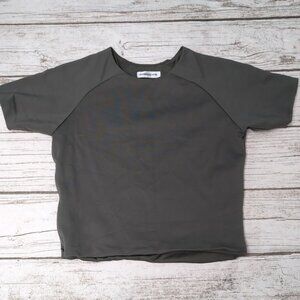 Maniere De Voir Cropped Green Grey T Shirt Women Size US 12
